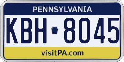 PA license plate KBH8045