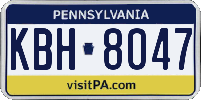 PA license plate KBH8047