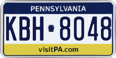 PA license plate KBH8048