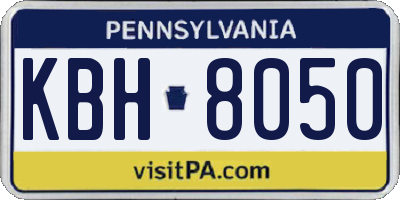 PA license plate KBH8050