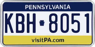 PA license plate KBH8051