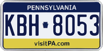 PA license plate KBH8053