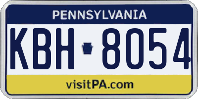 PA license plate KBH8054