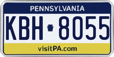 PA license plate KBH8055