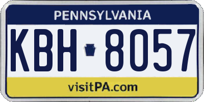 PA license plate KBH8057