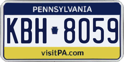 PA license plate KBH8059