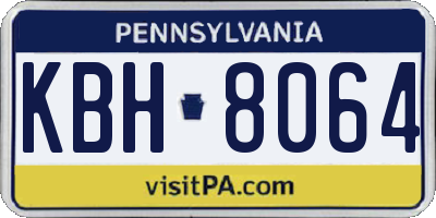 PA license plate KBH8064