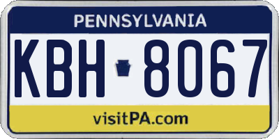 PA license plate KBH8067