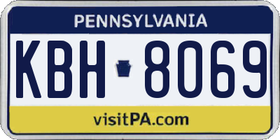 PA license plate KBH8069
