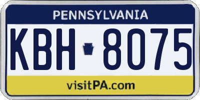 PA license plate KBH8075