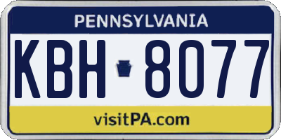 PA license plate KBH8077