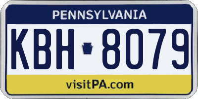 PA license plate KBH8079