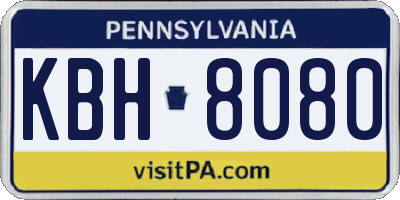 PA license plate KBH8080