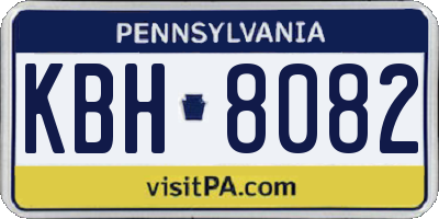PA license plate KBH8082