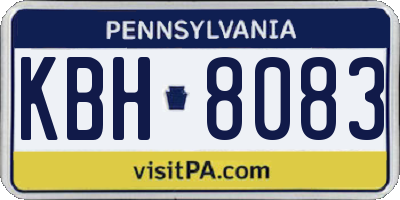 PA license plate KBH8083