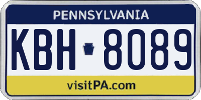 PA license plate KBH8089