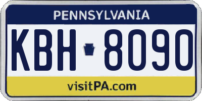 PA license plate KBH8090
