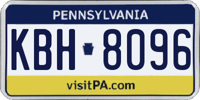 PA license plate KBH8096