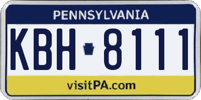 PA license plate KBH8111