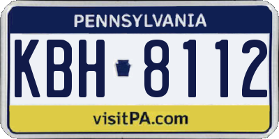 PA license plate KBH8112