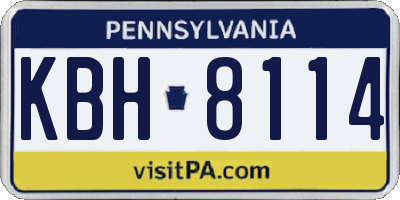 PA license plate KBH8114