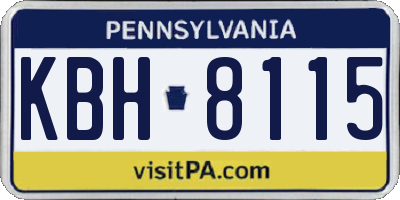PA license plate KBH8115
