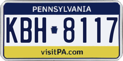 PA license plate KBH8117