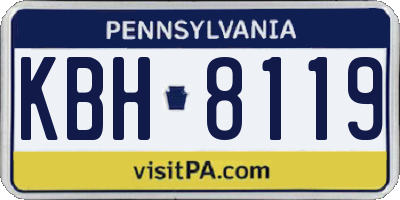 PA license plate KBH8119