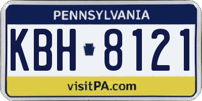 PA license plate KBH8121