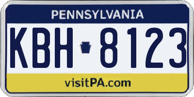 PA license plate KBH8123