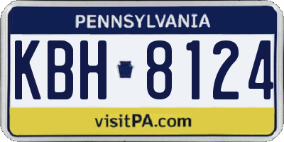 PA license plate KBH8124
