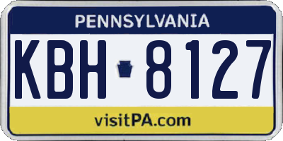 PA license plate KBH8127
