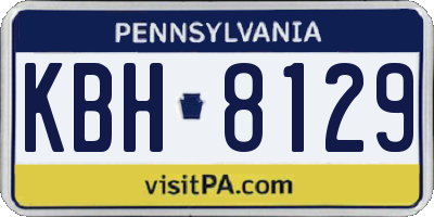 PA license plate KBH8129