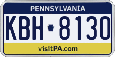 PA license plate KBH8130