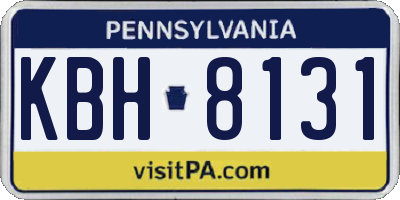 PA license plate KBH8131