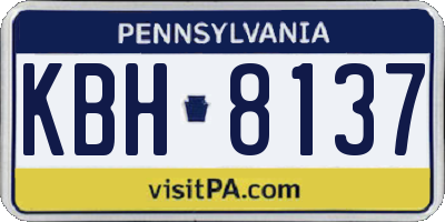 PA license plate KBH8137