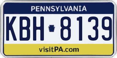 PA license plate KBH8139