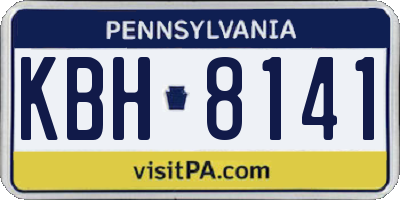 PA license plate KBH8141