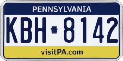 PA license plate KBH8142
