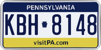 PA license plate KBH8148