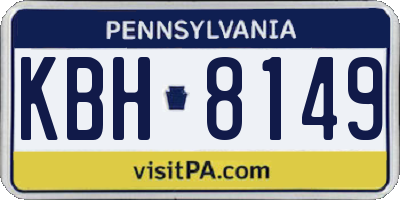PA license plate KBH8149