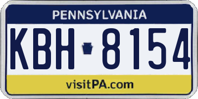 PA license plate KBH8154