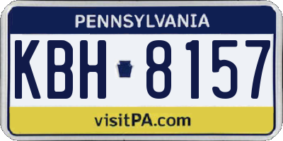 PA license plate KBH8157
