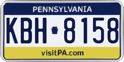 PA license plate KBH8158