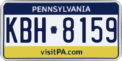 PA license plate KBH8159