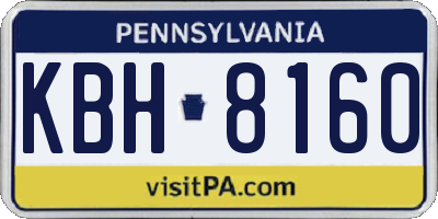 PA license plate KBH8160