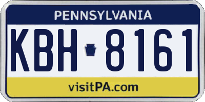 PA license plate KBH8161