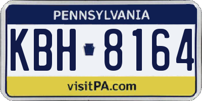 PA license plate KBH8164