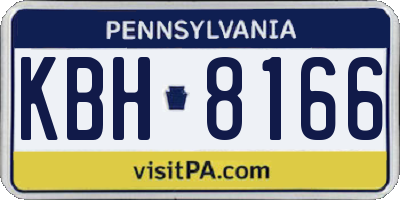 PA license plate KBH8166