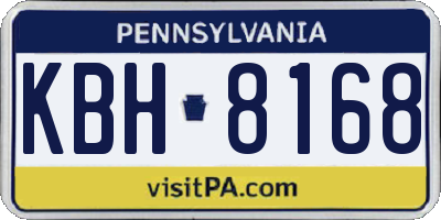 PA license plate KBH8168